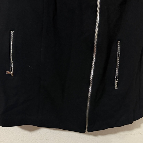 NWT Black Sleeveless moto style Vest with Silver Zippers made in USA L - Picture 3 of 10